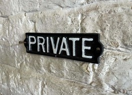 private sign -black